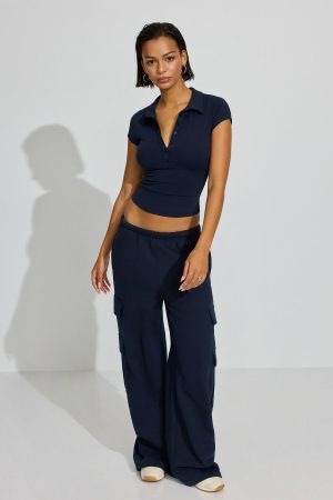 Sleek Short Sleeve Polo Top