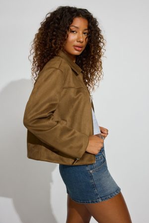 Oversized Suede Worker Jacket