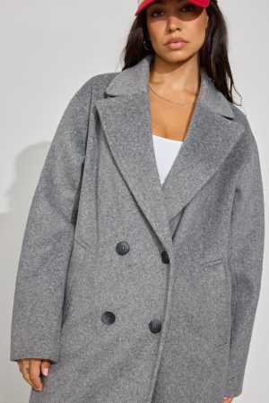 Oversized Long Felted Trench Coat