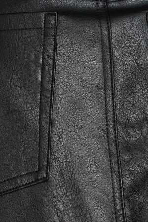 Faux Leather Micro Skort
