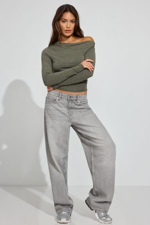 SexyCozy Asymmetric Long Sleeve Top