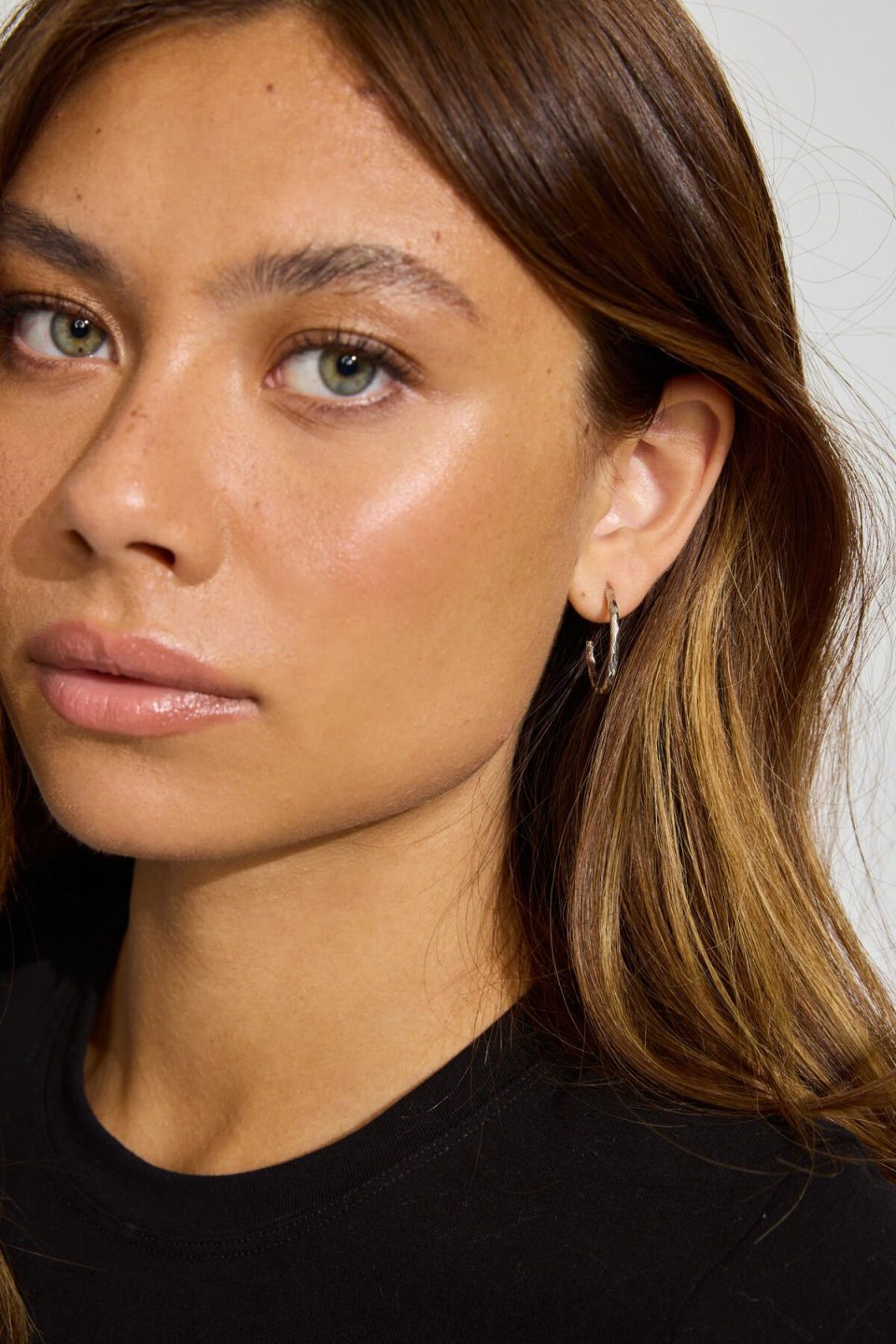 Set of 3 Textured Open Hoop Earrings