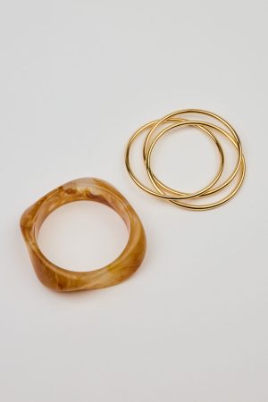 Set of 4 Resin & Clean Twist Bangles