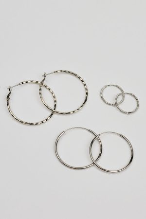 6 Pack of Mini Studs & Thin Hoop Earrings