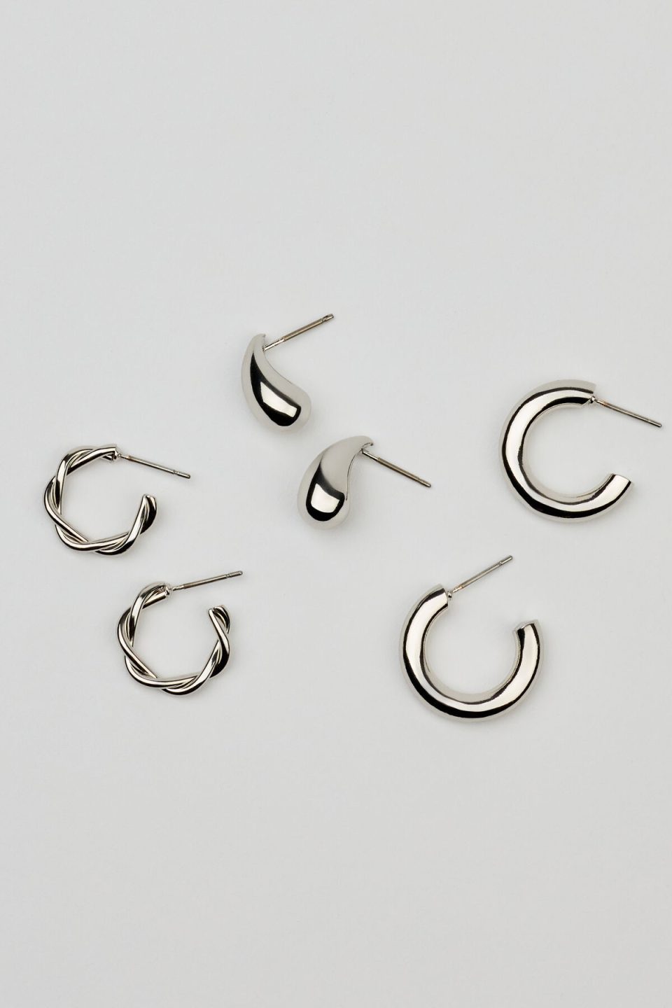 3 Pack of Twist Drop and Hoop Earrings